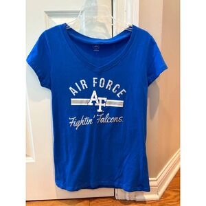 J-America Air Force Falcons Blue V-Neck T-Shirt Women's Size Large L